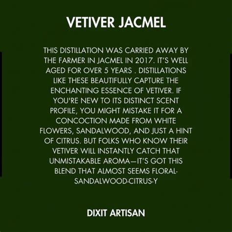 MINI PODCAST ABOUT STORY BEHIND VETIVER JACMEL .